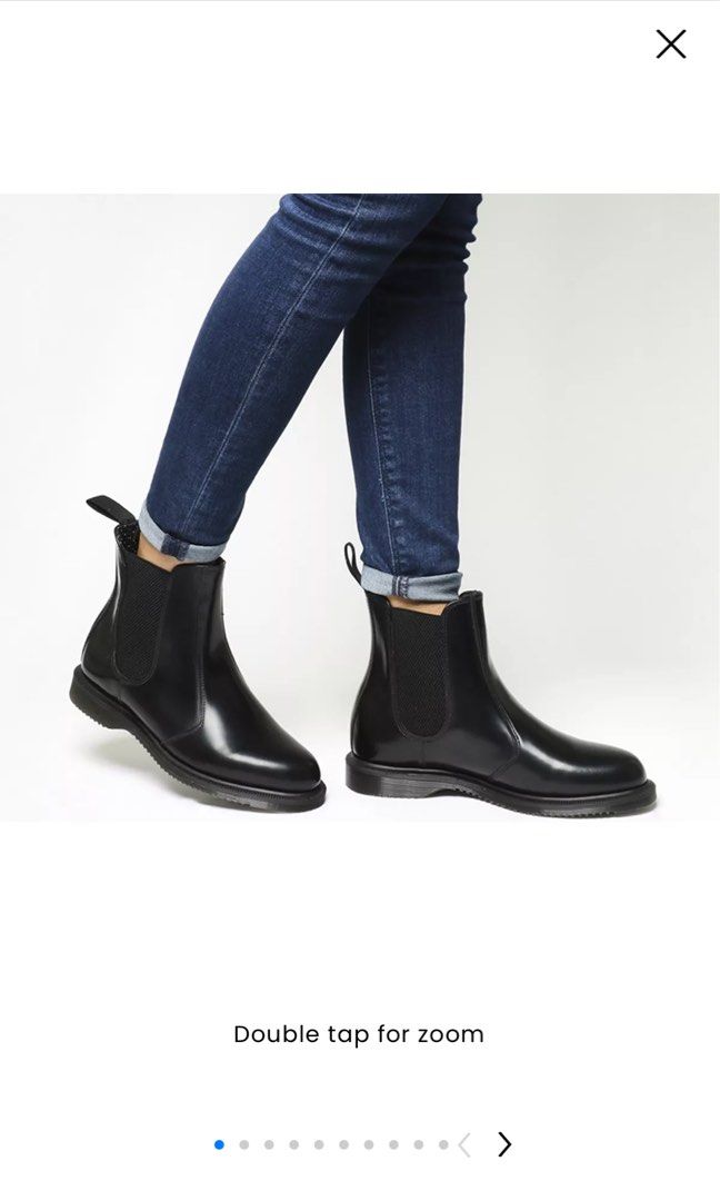 Dr Martens Flora Polished Black Chelsea Boots US Version