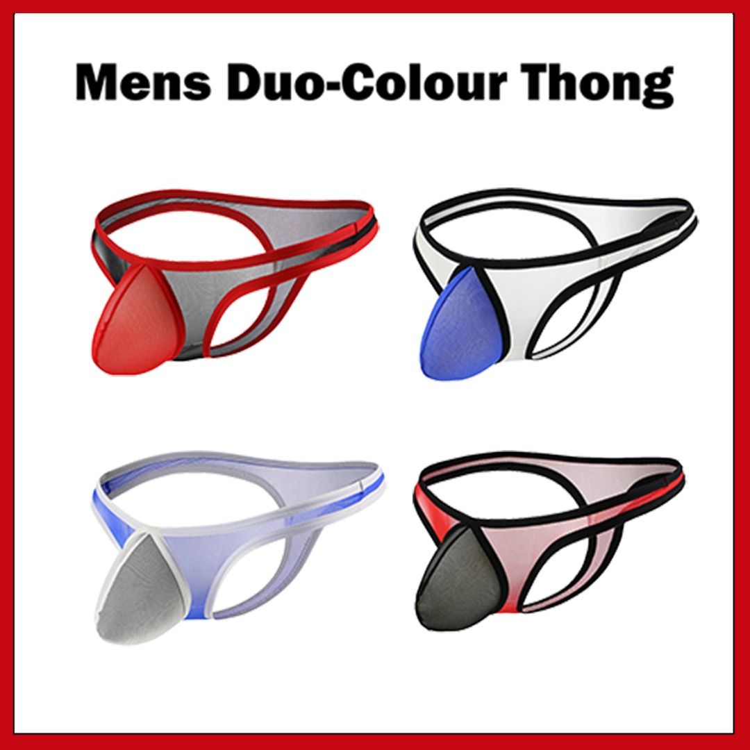 Duo Colour Men Thong Underwear Bikini Brief Men G String Jockstrap Men