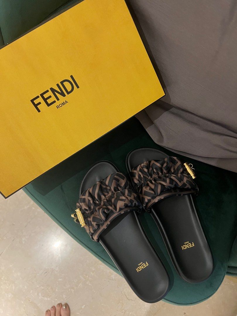 Fendi satin slides best sale