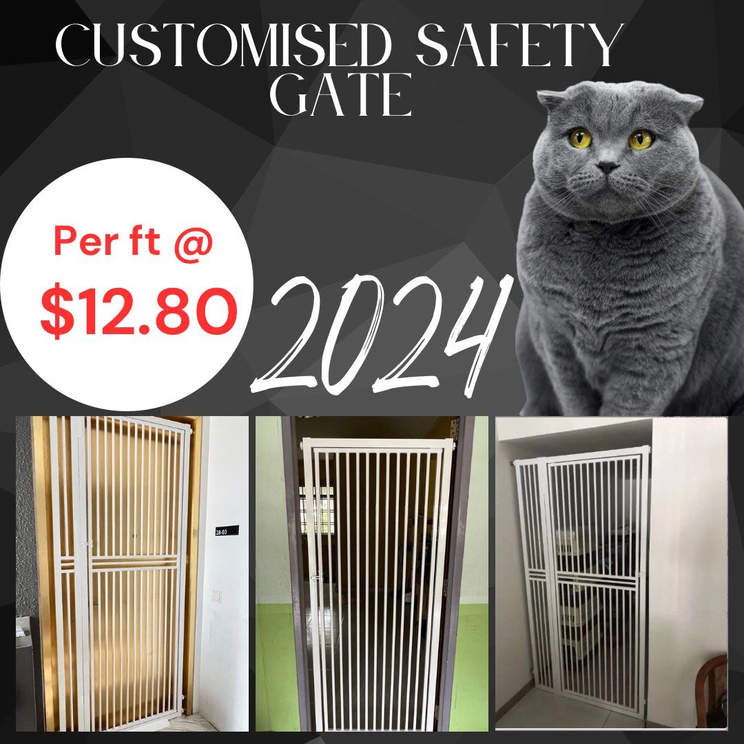 FREE PVC CAT WHEELER Customised Safety Gate Pet Supplies Homes
