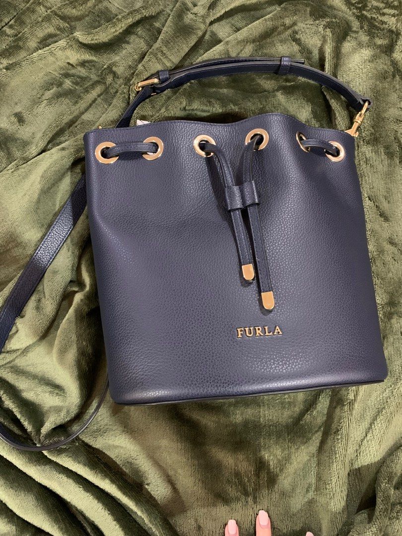 Furla Bucket Bag navy blue Luxury Bags Wallets on Carousell