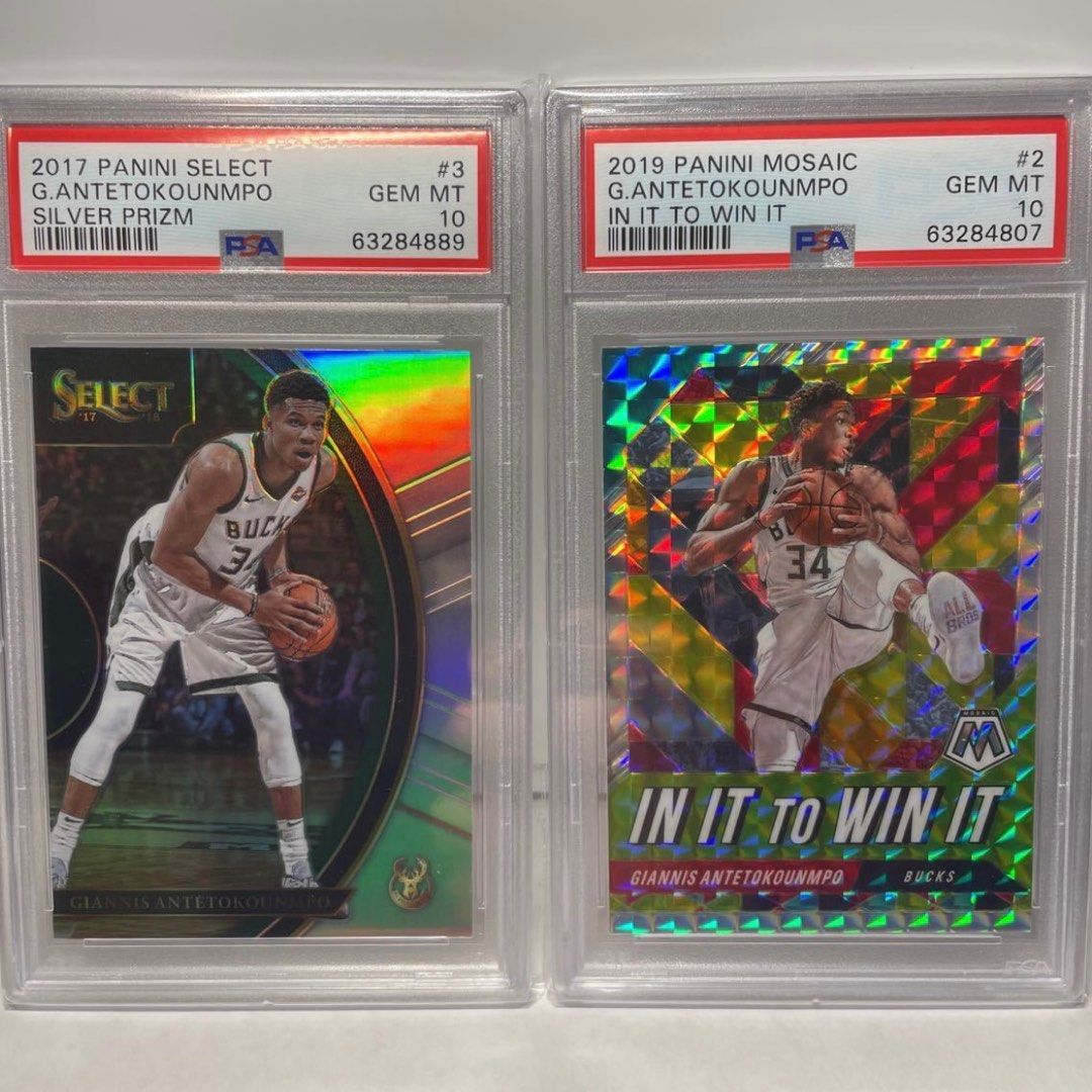 Giannis Antetokounmpo (Category: Raw Singles) located in Tarlac. Submitted by amcapin (Listing ID 1277118317, Image 1). Description: For sale Lot PSA 10 2017 silver prizm & 2019 mosaic Giannis Antetokounmpo Tarlac meet up or lbc .