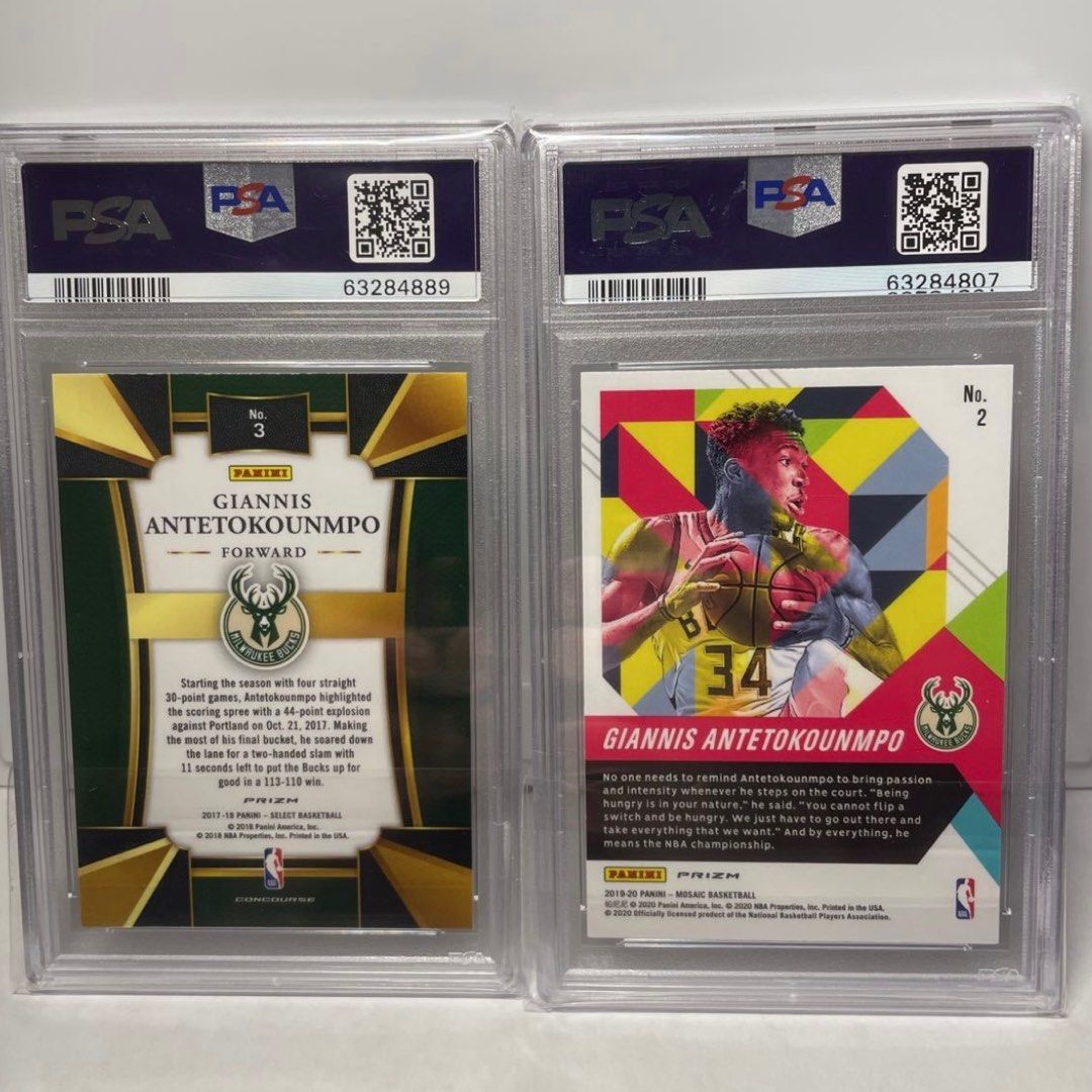 Giannis Antetokounmpo (Category: Raw Singles) located in Tarlac. Submitted by amcapin (Listing ID 1277118317, Image 2). Description: For sale Lot PSA 10 2017 silver prizm & 2019 mosaic Giannis Antetokounmpo Tarlac meet up or lbc .