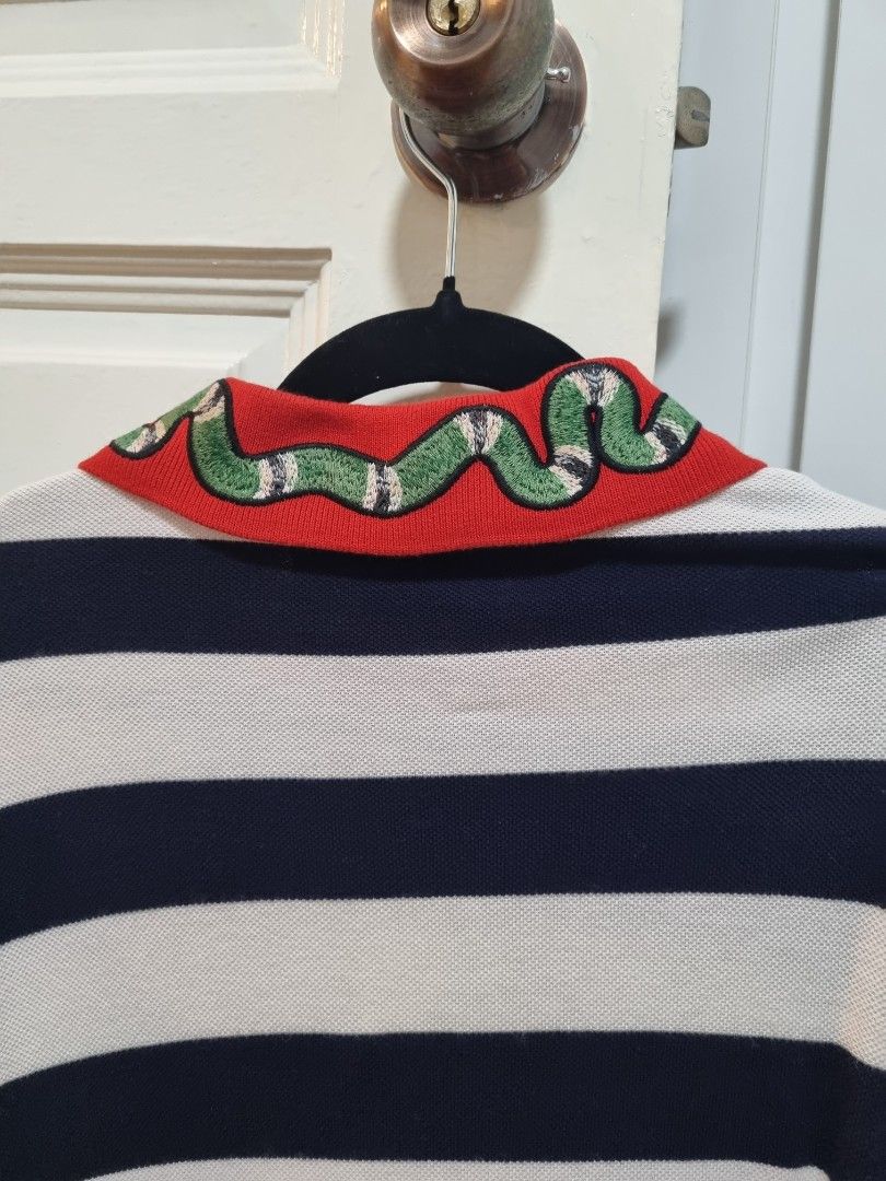 Gucci king snake polo tee Large Men s Fashion Tops Sets Tshirts Polo Shirts on Carousell