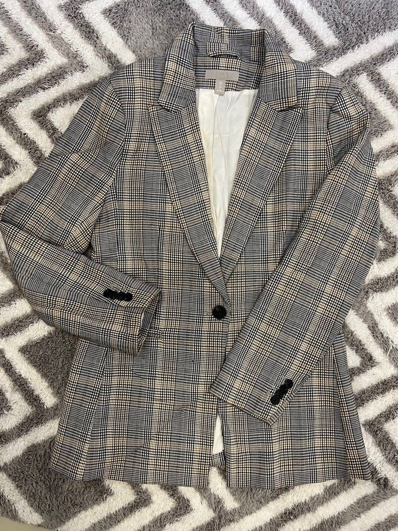 H M HOUNDSTOOTH BLAZER women Women s Fashion Coats Jackets