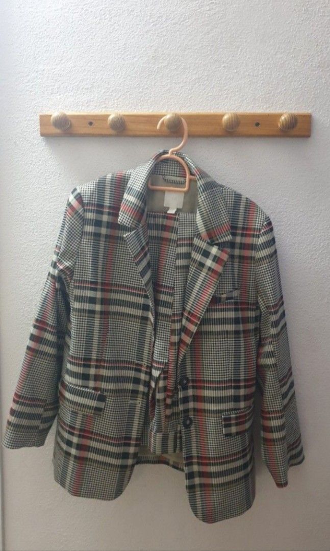 H&m plaid deals suit