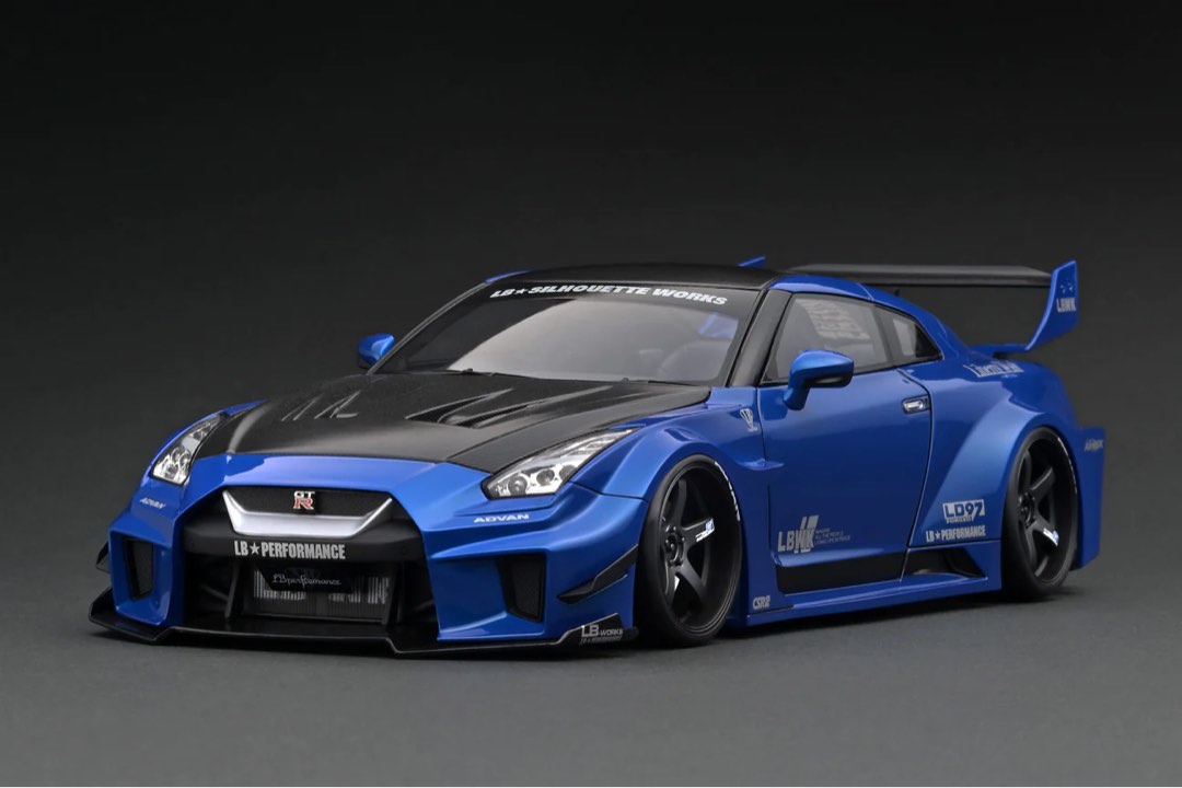 Ignition Model 1/18 LB-Works Nissan GTR R35 35GT-RR Blue Metallic ...