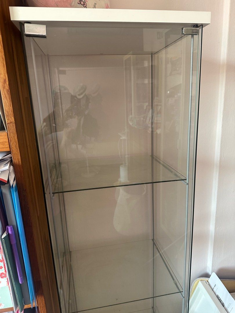 Ikea detolf glass hotsell curio display cabinet