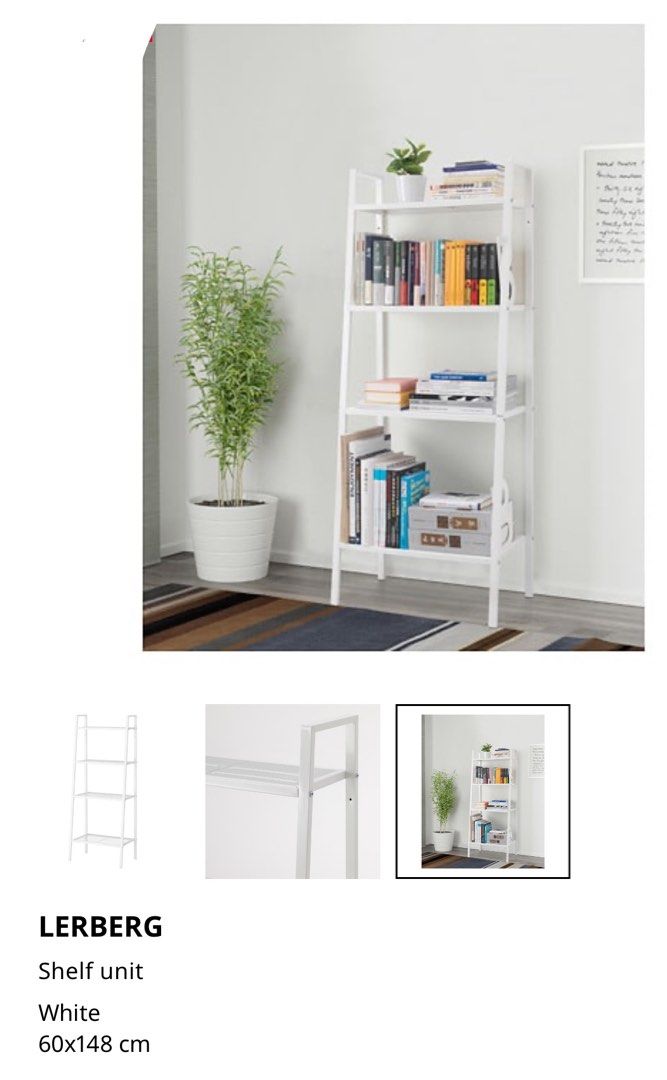 Ikea lerberg 2025 shelf white
