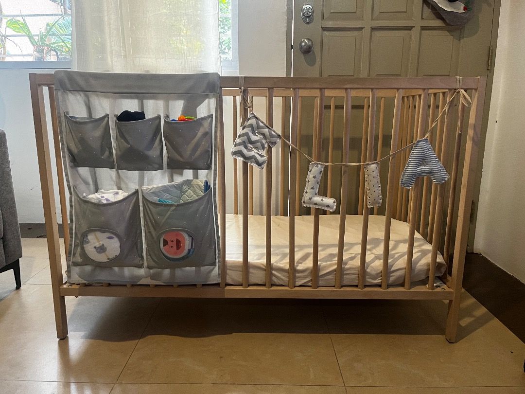 Ikea Sniglar Crib Set Solid Wood Babies Kids Baby Nursery