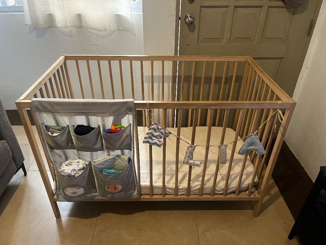 Ikea Sniglar Crib Set Solid Wood Babies Kids Baby Nursery