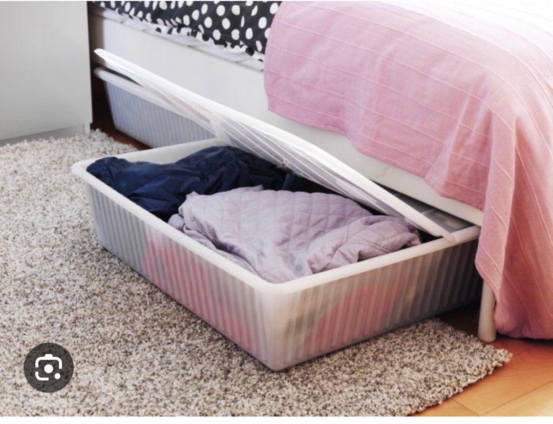 ikea DILLING under bed storage box organise, Furniture & Home Living