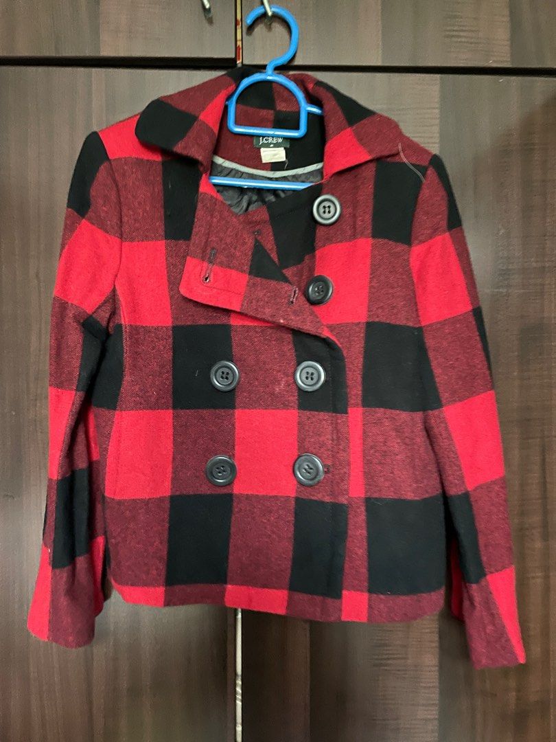 Checked online short jacket