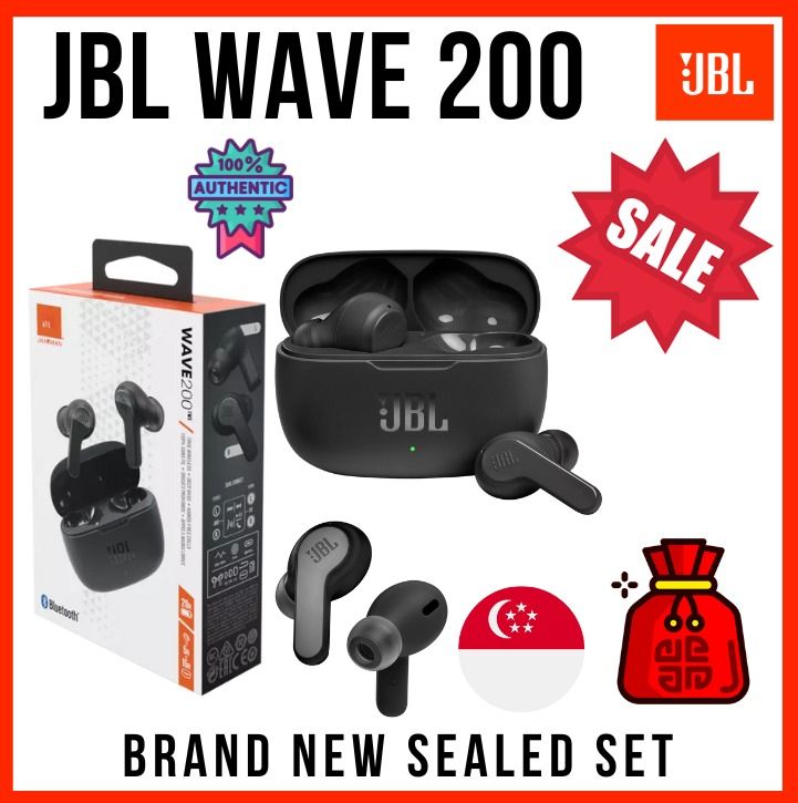 JBL wave 200 wireless bluetooth earbuds earpiece headset TWS with mic headphones Ear Buds Ear Piece EarPiece Earphones Ear phones Headphones