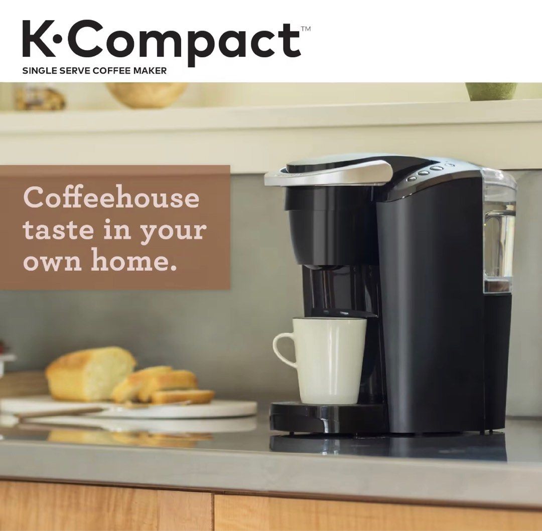 Keurig K Compact Coffe Maker/Machine (Expresso) 110V (Category: Coffee Machines & Makers) located in Taguig. Submitted by zone26ph (Listing ID 1277165242, Image 1). Description: Used Only Once (never been used since) - Origin: US - 110V - 3 cup sizes - 36oz Made in Malaysia - Working and Can be Tested For meet up or Pick up and other requests please send a private message.