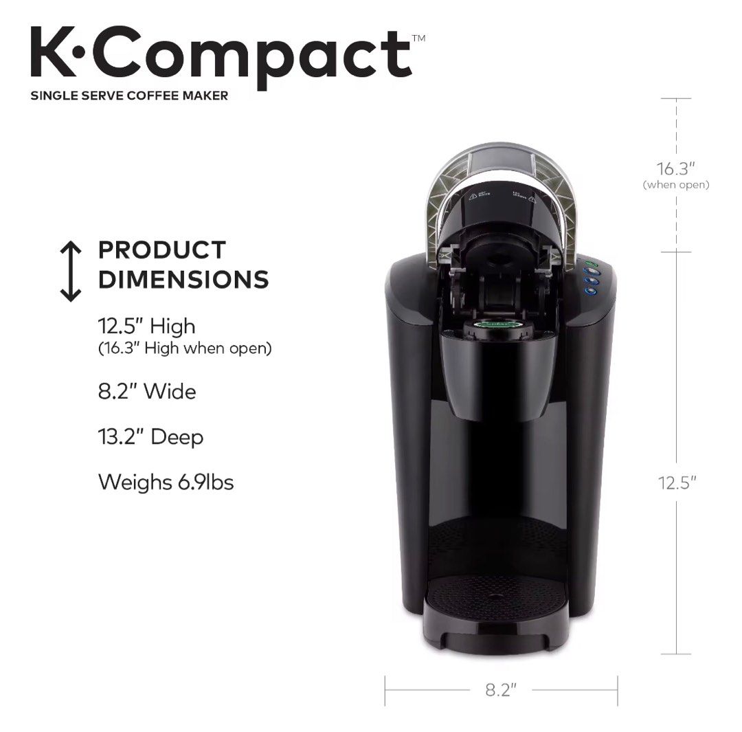 Keurig K Compact Coffe Maker/Machine (Expresso) 110V (Category: Coffee Machines & Makers) located in Taguig. Submitted by zone26ph (Listing ID 1277165242, Image 2). Description: Used Only Once (never been used since) - Origin: US - 110V - 3 cup sizes - 36oz Made in Malaysia - Working and Can be Tested For meet up or Pick up and other requests please send a private message.