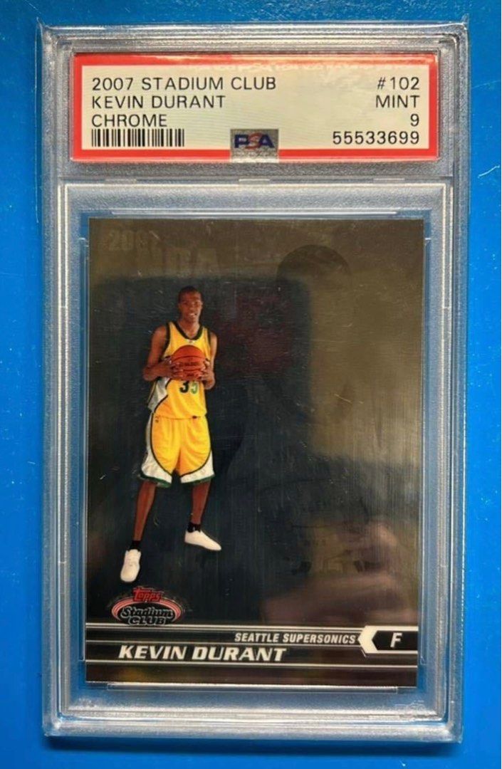 Kevin Durant Chrome Rookie (Category: Graded Singles) located in Tarlac. Submitted by amcapin (Listing ID 1277118840, Image 1). Description: For sale 2007 Stadium Club Kevin Durant Chrome Rookie /1999 PSA9 11,800 shipped or Meet up Tarlac.