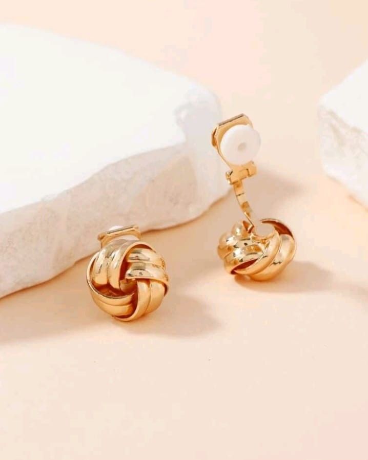 Gold ball clip outlet on earrings