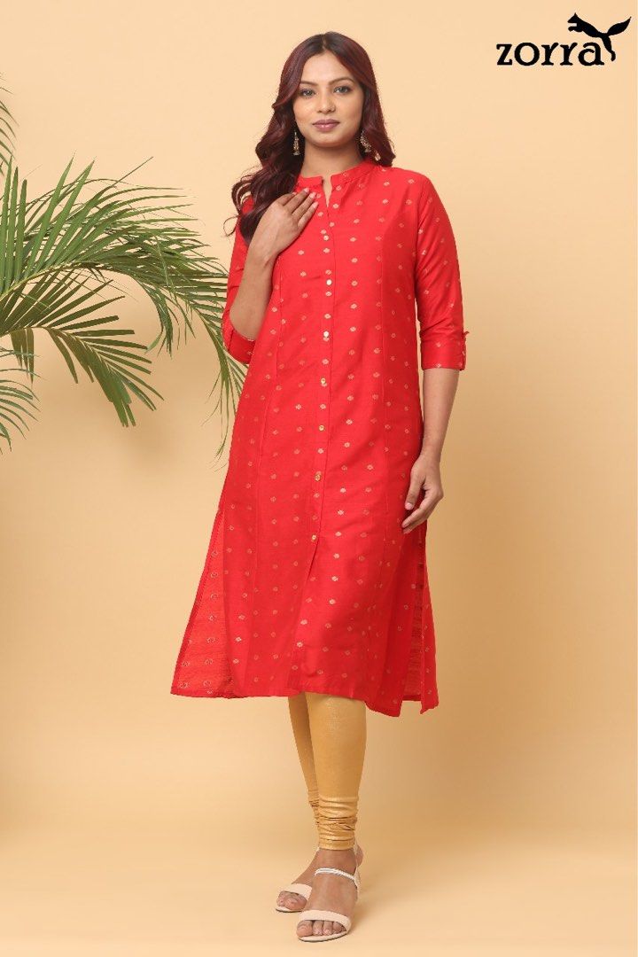 Brown Women Printed Cotton Blend Straight Kurta With Leggings at Best Price  in Burdwan | Swagata Sadhukhan & Co.