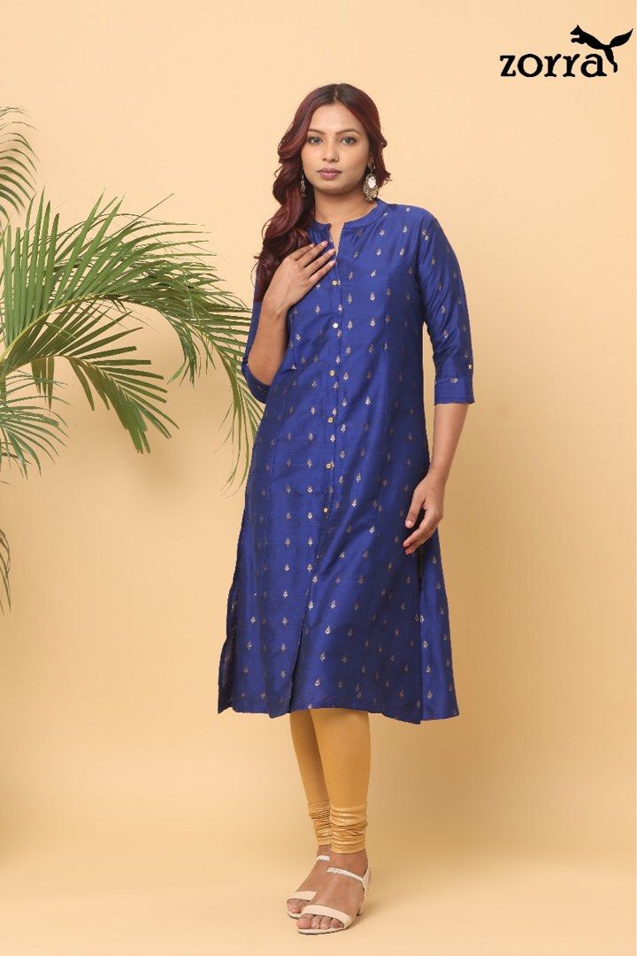 Polki Solid Poly Reyon Kurti With leggings Dupatta Set D2