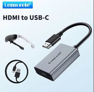 Lemorele HDMI to Type C Adapter 4K 60HZ USB C Portable Video Adapter for  XREAL Nreal Air RayNeo Glasses Head Mounted Display
