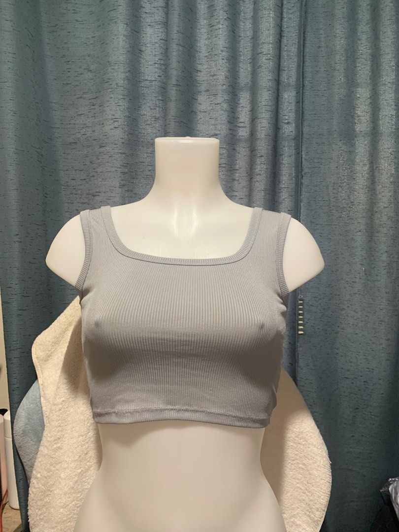 light grey top, Women's Fashion, Tops, Sleeveless on Carousell