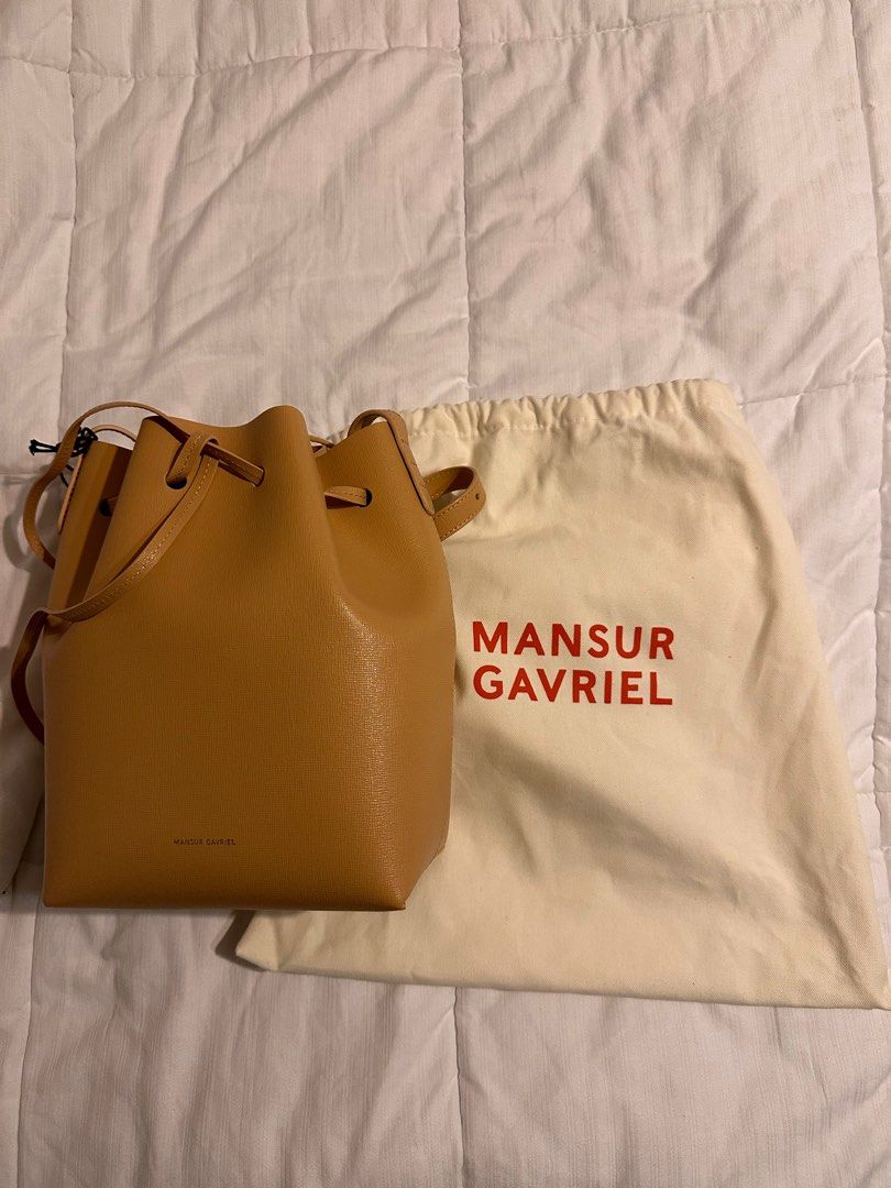 Mansur Gavriel MINI Bucket Bag (Category: Luxury Bags & Wallets) located in Taguig. Submitted by sourcedbym (Listing ID 1277357587, Image 2). Description: Retail is 30K plus. Selling below retail Brand new. Comes complete. Free SF within mma only #mansur.