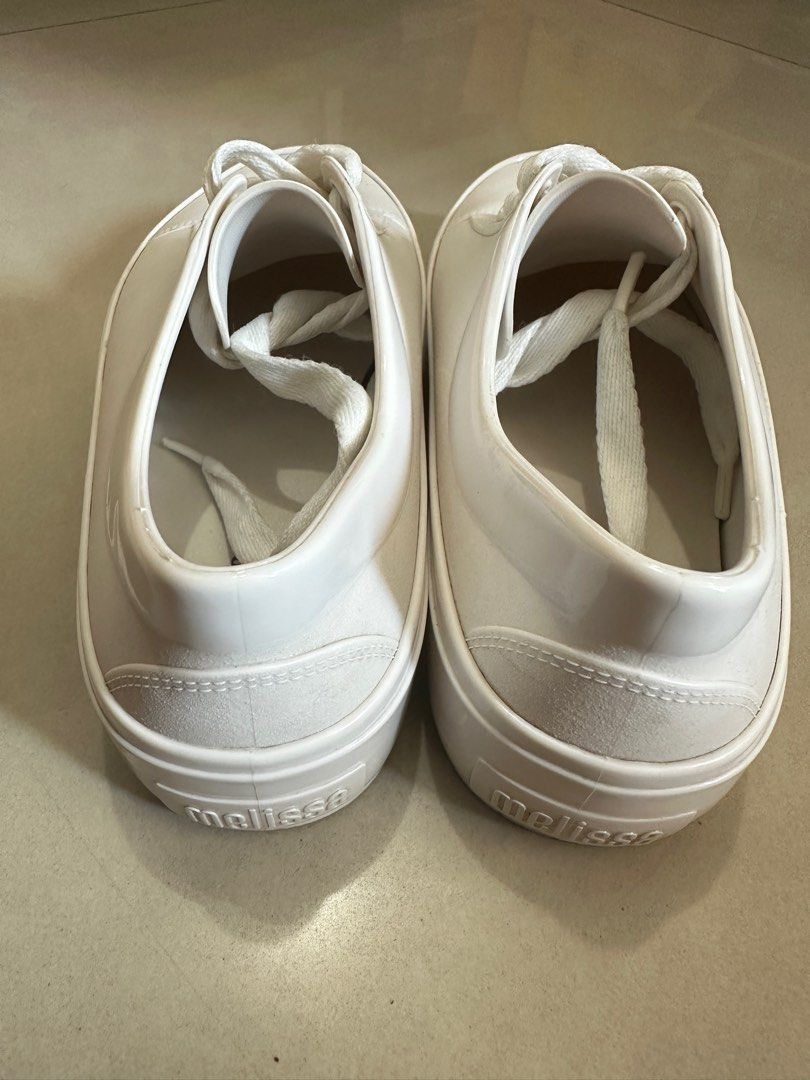 Melissa White Shoes Sneakers - US5 (Category: Sneakers) located in Santa Maria. Submitted by cesuuuu (Listing ID 1277140141, Image 3). Description: Melissa Original No box Size: US 5 Color: White Condition: used RFS: decluttering.