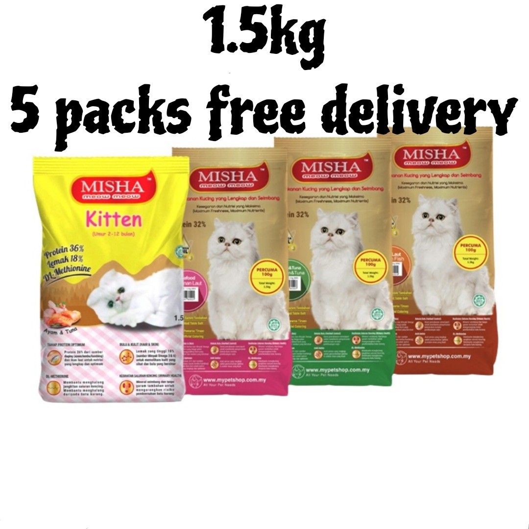 Misha Halal Cat Food Suci Bersih 1.5kg Pet Supplies Pet Food on
