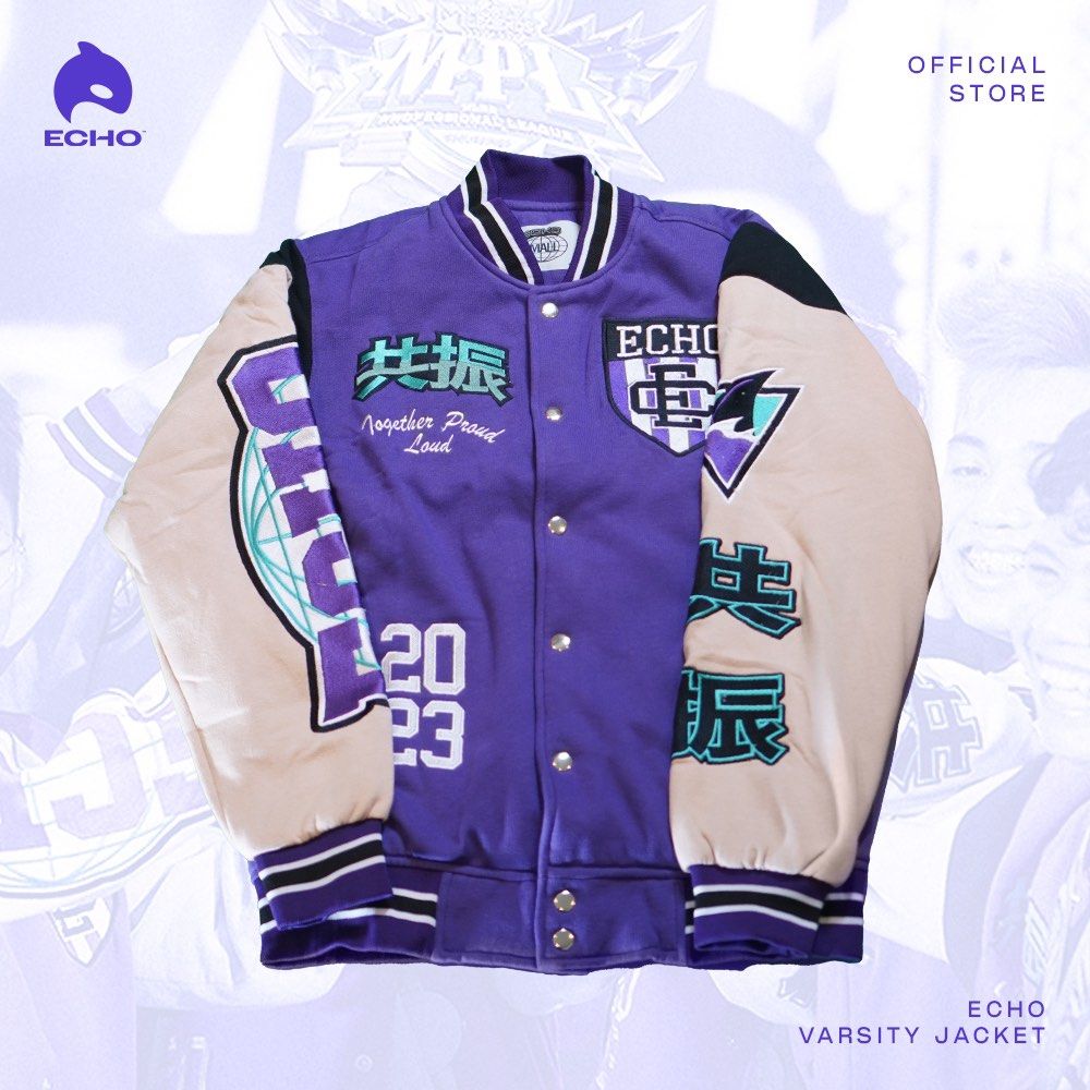 mlbb echo varsity jacket, Men's Fashion, Coats, Jackets and Outerwear on Carousell
