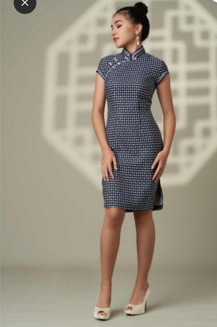 Monica Quen Navy Cheongsam Size S Women s Fashion Dresses Sets Dresses on Carousell