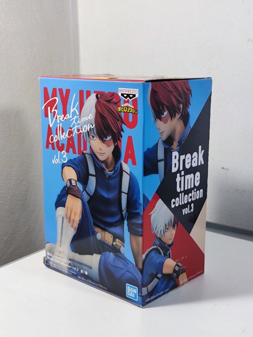 My Hero Academia Shoto Todoroki Breaktime Figure Banpresto MIB Condition (Category: Figurines & Statues) located in Bulacan. Submitted by vermiliontoys (Listing ID 1277112408, Image 1). Description: For sale is a guaranteed authentic item. Please notify me in advance for meet-ups in Malolos to ensure I bring the item with me. Details: 1. MIB - Mint In Box Meet-up Locations: Anytime during the day - Malolos Only MODE OF DELIVERY: LBC/LALAMOVE MOP: