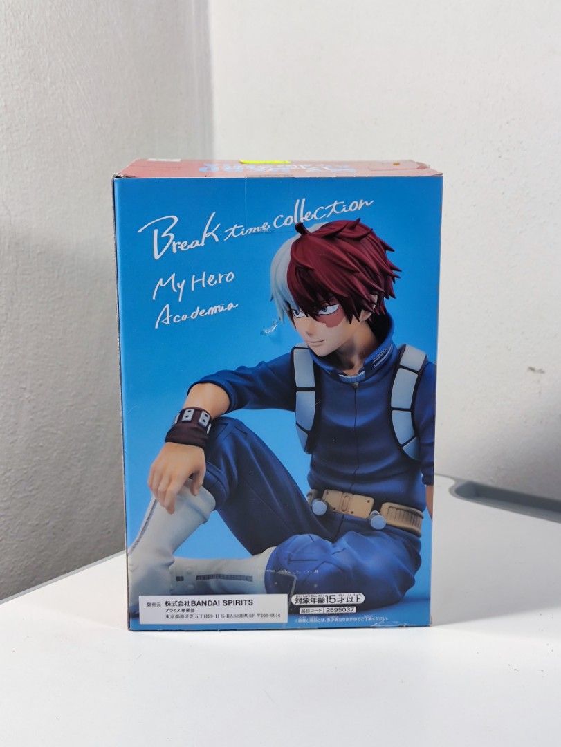 My Hero Academia Shoto Todoroki Breaktime Figure Banpresto MIB Condition (Category: Figurines & Statues) located in Bulacan. Submitted by vermiliontoys (Listing ID 1277112408, Image 3). Description: For sale is a guaranteed authentic item. Please notify me in advance for meet-ups in Malolos to ensure I bring the item with me. Details: 1. MIB - Mint In Box Meet-up Locations: Anytime during the day - Malolos Only MODE OF DELIVERY: LBC/LALAMOVE MOP: