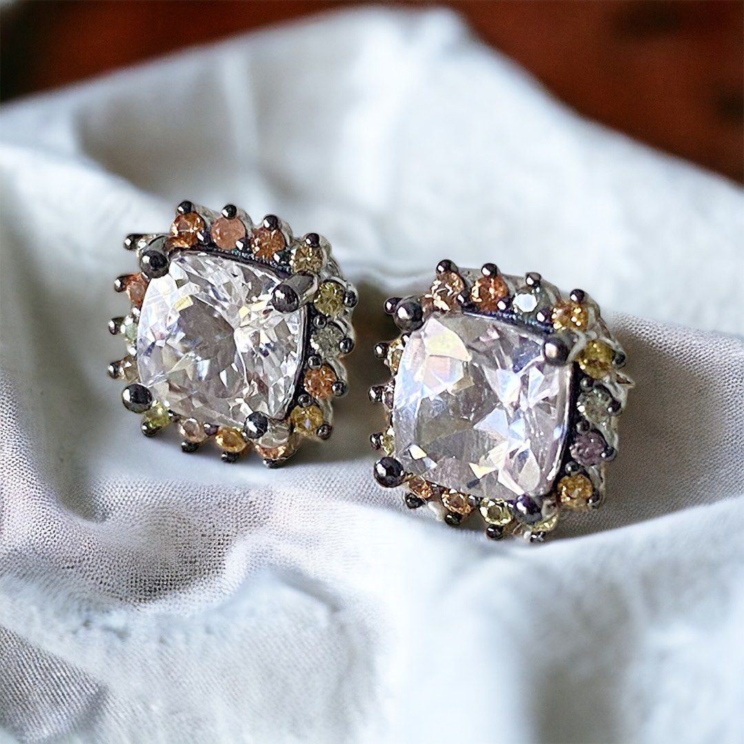 White topaz clearance earrings studs