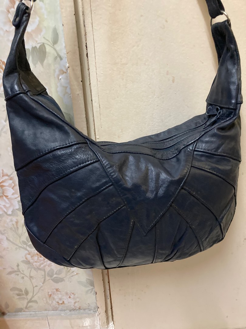 Navy leather hotsell hobo bag