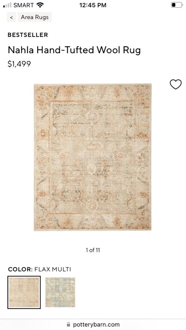 New Pottery Barn 8x10ft Large Nahla Hand Tufted Wool Rug Made in India