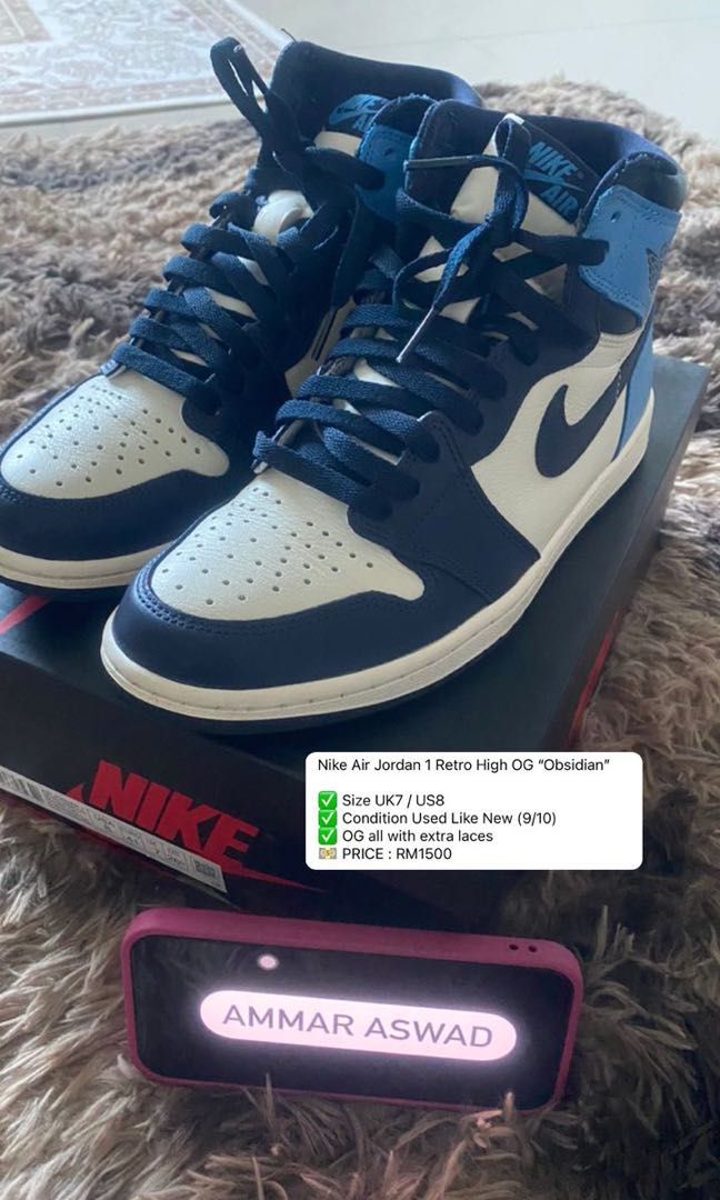 Nike Aj1 high obsidian Men s Fashion Footwear Sneakers on Carousell