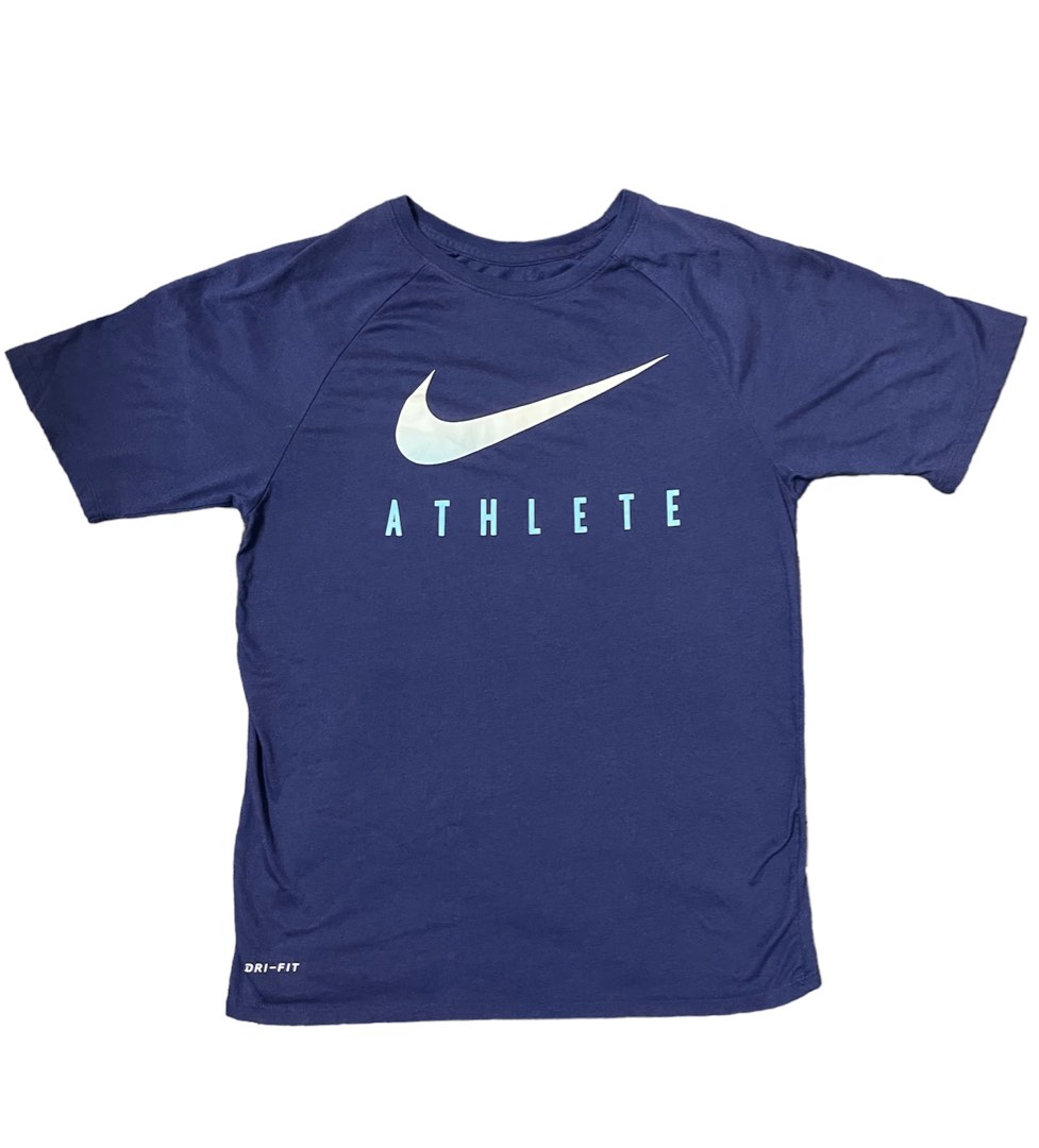 Nike Athletic Tshirt mesh cotton polyester navy blue size M 18.5
