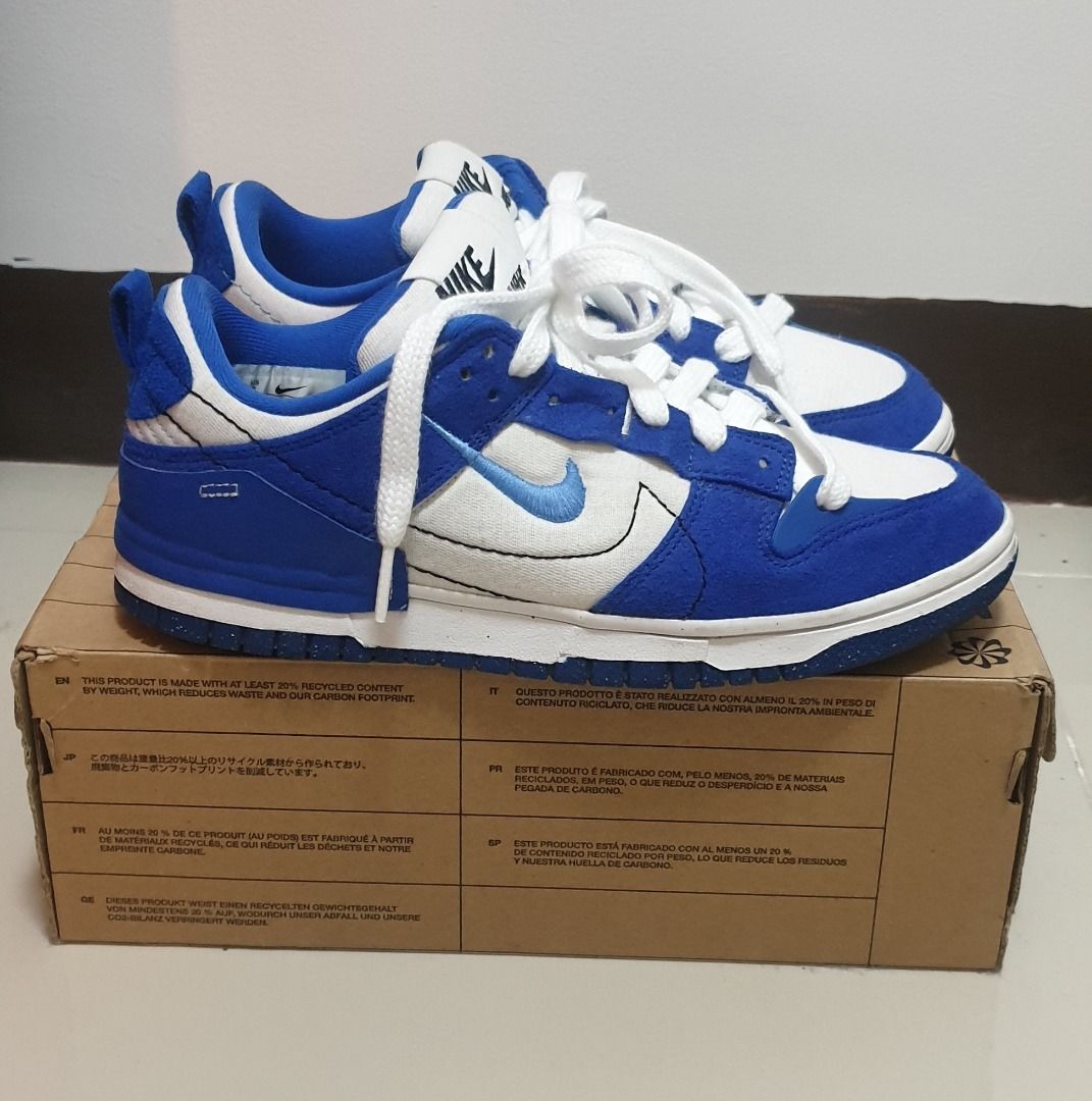 Nike Dunks Disrupt 2 (Women's) - Size: US 8 (Category: Sneakers) located in San Juan City. Submitted by k.archive (Listing ID 1277249448, Image 3). Description: Nike Dunks Disrupt 2 (Women's) Color: Hyper Royal (Blue) Size: US 8 (Women's) Inclusions: - 2 laces (Blue and Black) - Original Box No Heel drags. Worn only a handful of times, in prestine condition. Reason for selling: decluttering.