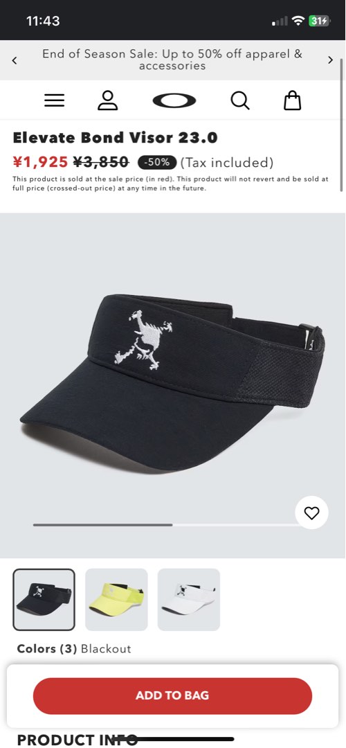 Oakley Visor, Men's Fashion, Watches & Accessories, Caps & Hats on