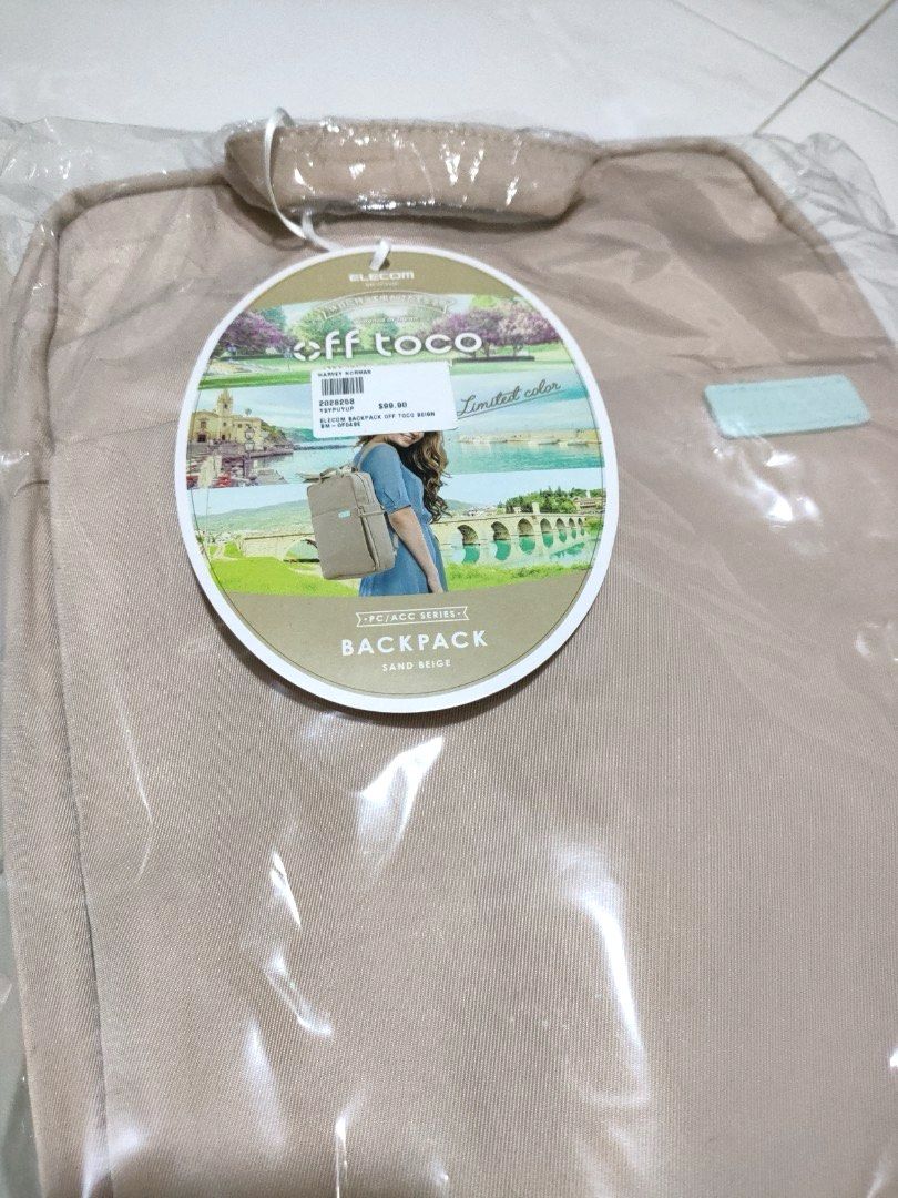 Off toco Elecom Backpack (Category: Backpacks) located in Singapore. Submitted by tripletuno (Listing ID 1255111311, Image 3). Description: Never opened before. Comes with tag. Got it from Harvey Norman but didn't used it in the end.. Sand Beige colour.