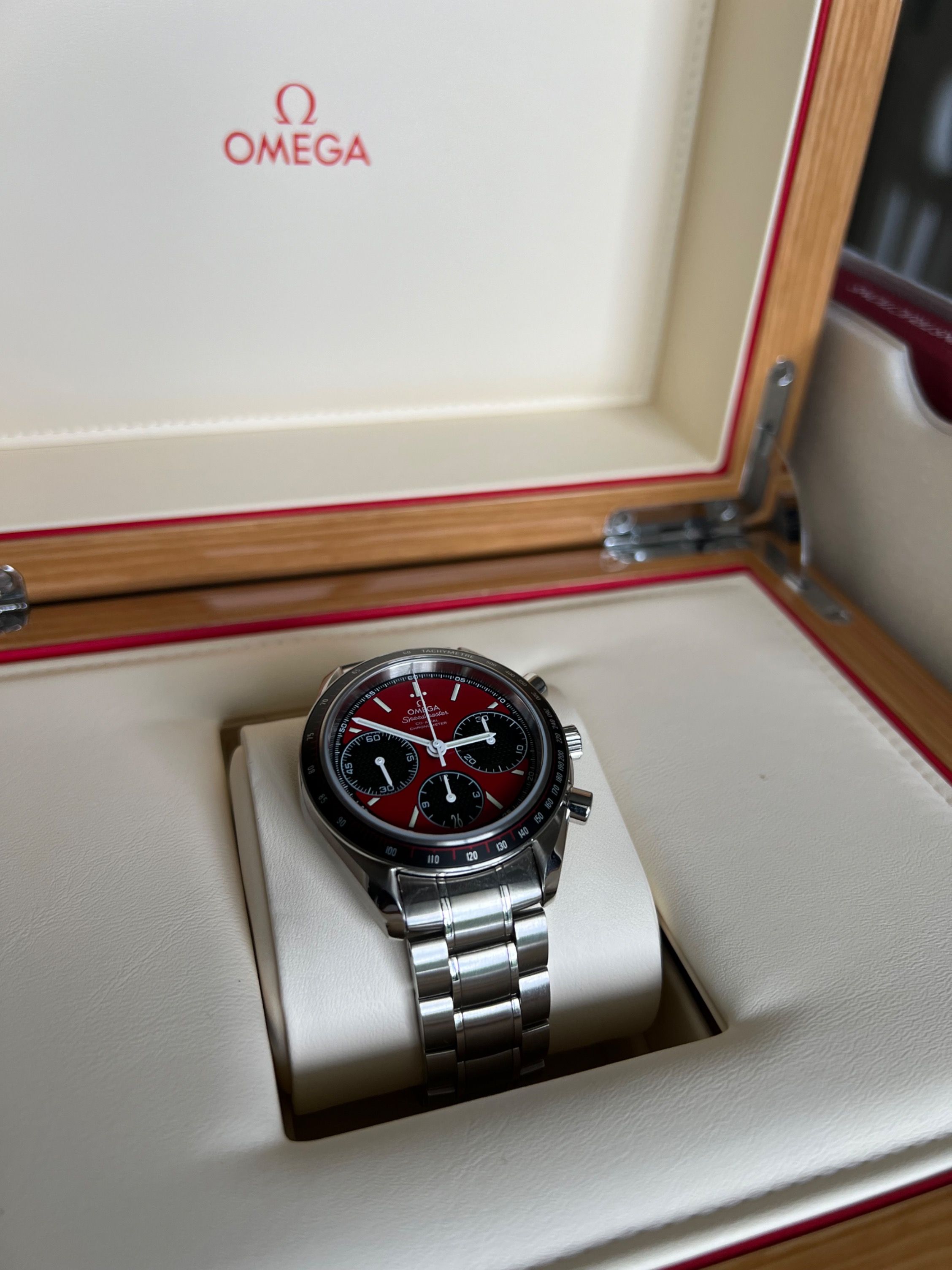 Omega Speedmaster Racing Red Luxury Watches on Carousell
