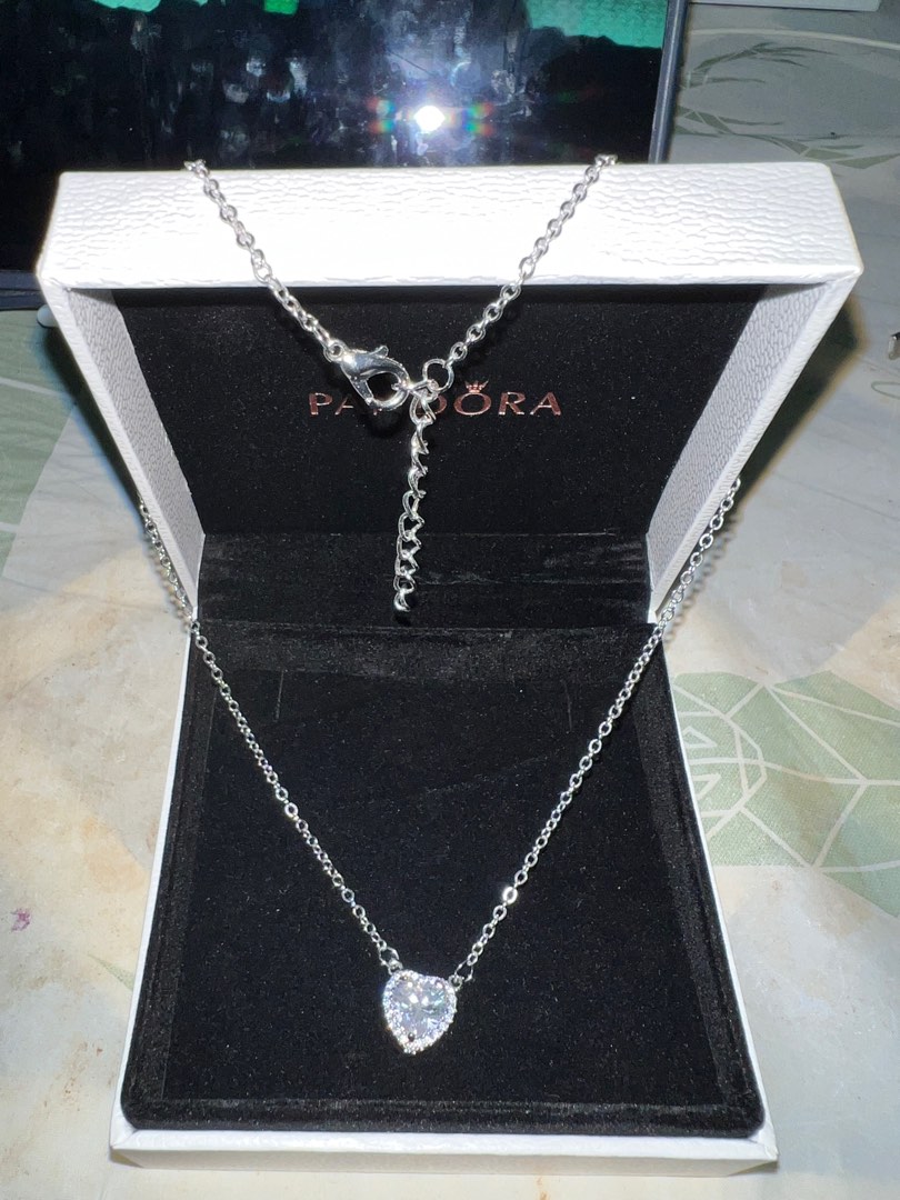 Pandora Heart Set - Women Birthday Anniversary Gift - Pandora Necklace and  Ring Set - Sparkling Pandora Set