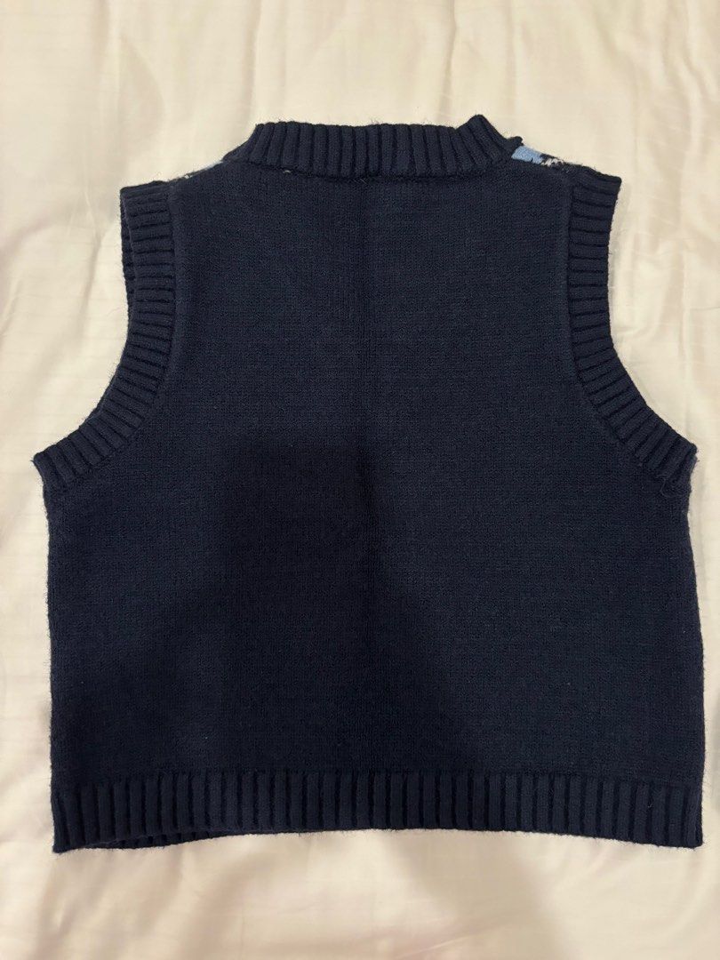 Plaid Knitted Sweater Sleeveless Vest Women s Fashion Tops