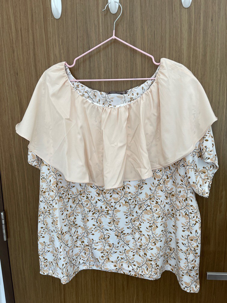 Ruffle collar blouse plus online size
