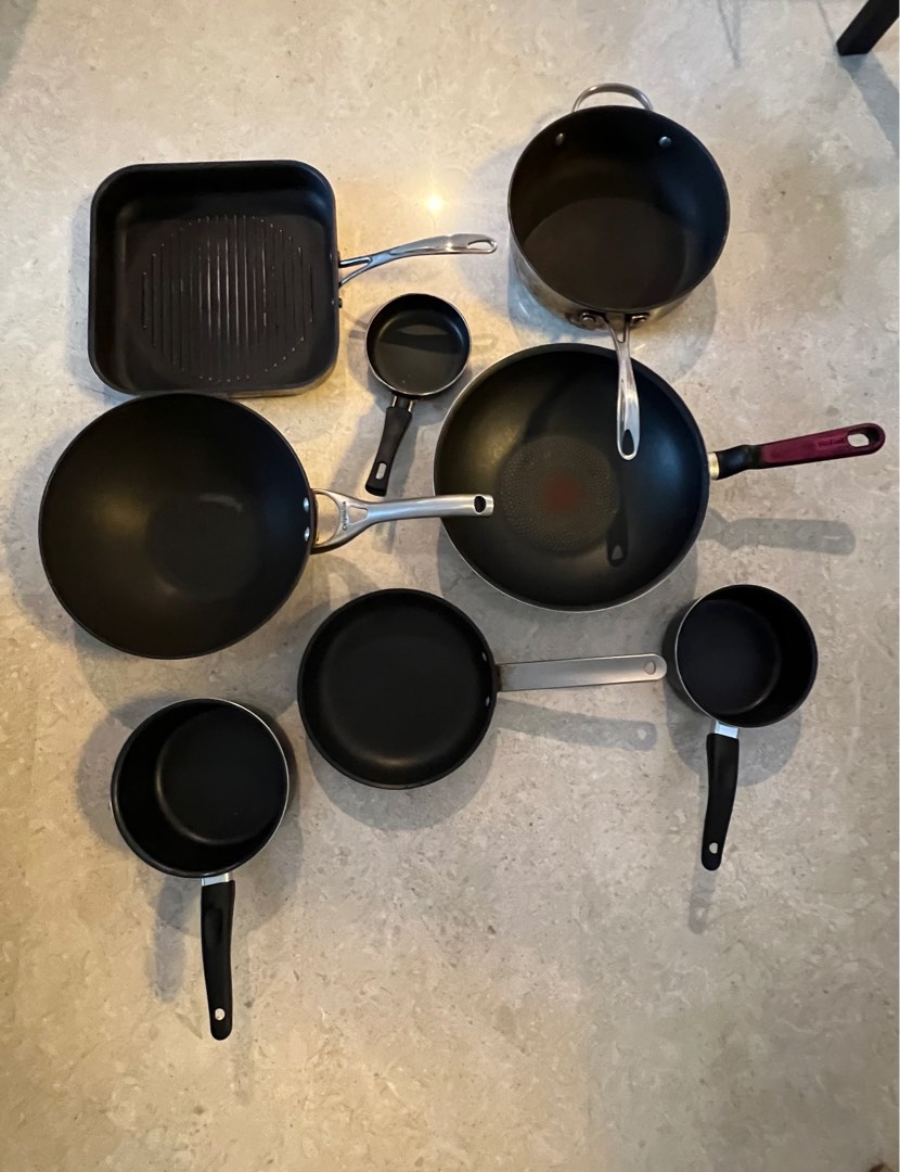 Pots and pans (8 pieces bundle), Furniture & Home Living, Kitchenware & Tableware, Cookware