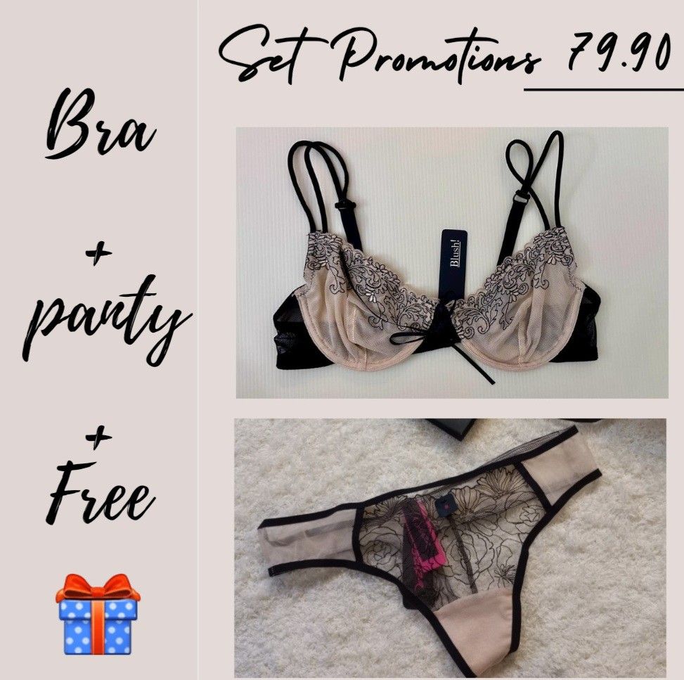 Bra+ Panty Set Promotion Rm79.90 - Limited Qty, Women's Fashion, New  Undergarments & Loungewear on Carousell