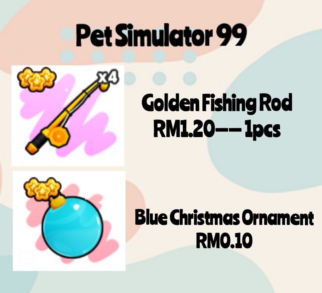 Ps99 Item (golden fishing rod /Christmas ornament), Video Gaming, Gaming  Accessories, In-Game Products on Carousell