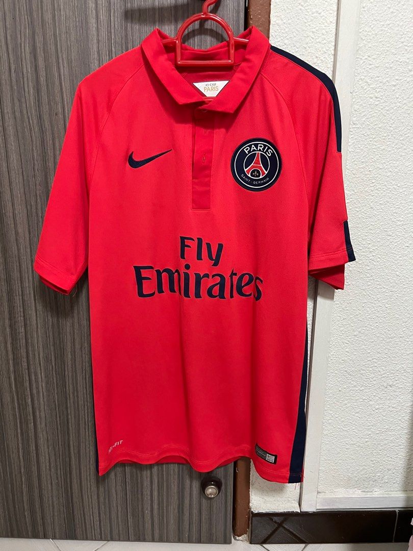 PSG Orange Third Kit 14/15 (Cavani Nameset), Men's Fashion, Tops