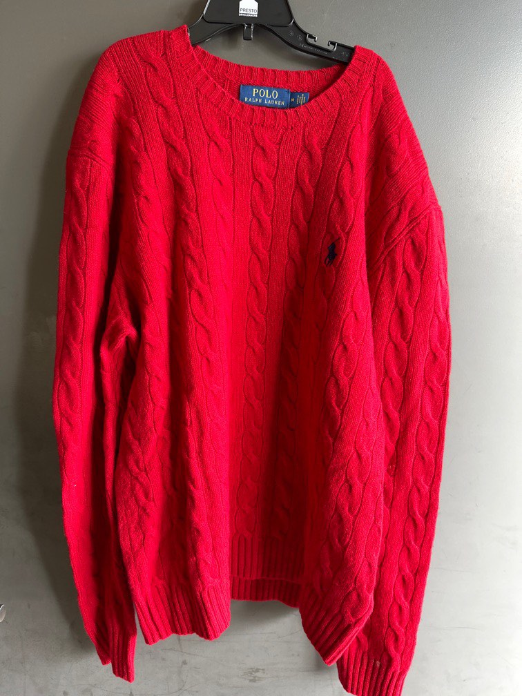 Red ralph lauren clearance cable knit jumper
